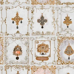 Paneelitapetti Mindthegap Anna's jewelry, 1.56x3m, harmaa