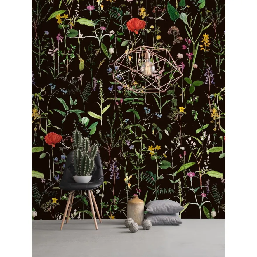 Paneelitapetti Mindthegap Aquafleur Anthracite, 1.56x3m