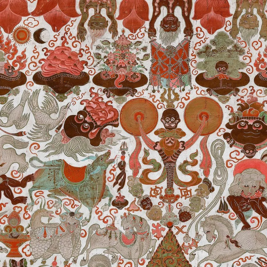 Paneelitapetti Mindthegap Yama Dharmaraja, 1.56x3m, vaalea