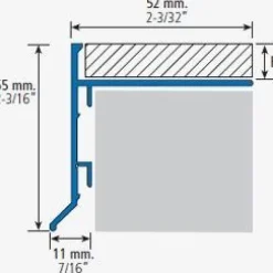 Parvekelistan ulkokulmapala Euroshrink alumiini e-241a, 12mm, eri värejä