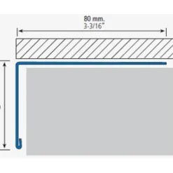 Parvekelistan ulkokulmapala Euroshrink alumiini e-280a, 55mm, harmaa