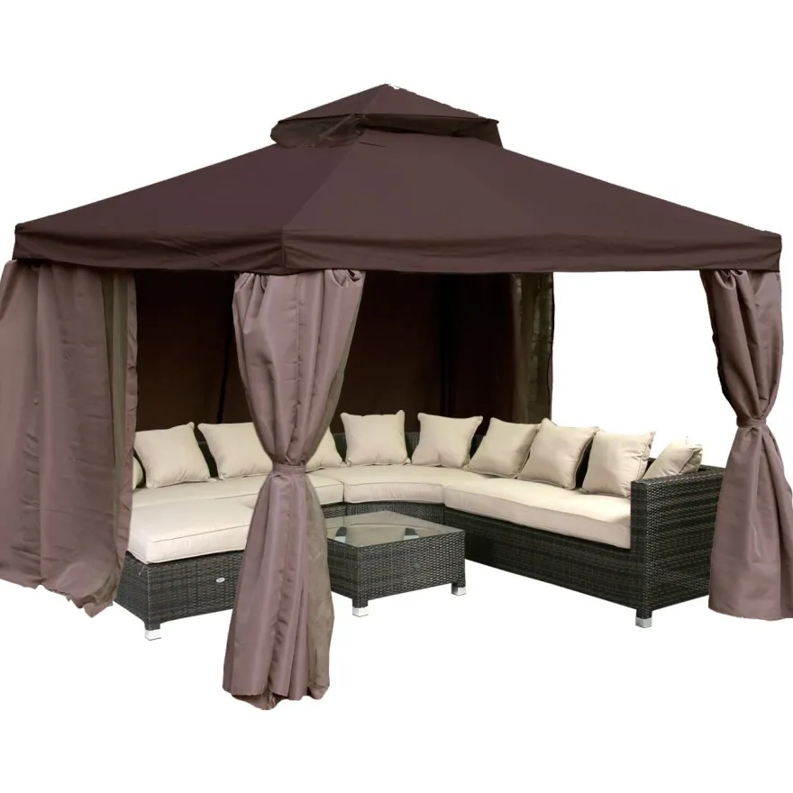 Paviljonki Home4you Legend, 2,91x2,91 m, ruskea/beige