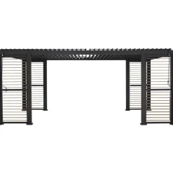 Pergola Home4You Mirador-111, säleikköseinillä 300x600cm, tummanharmaa