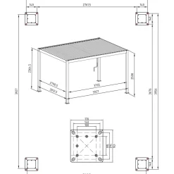 Pergola Home4You Mirador-111, 300x400cm, verhoilla, tummanharmaa