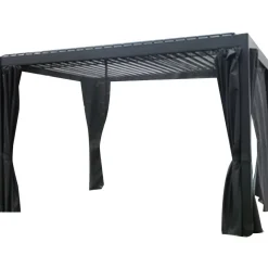 Pergola Home4You Mirador-111, 300x400cm, verhoilla, tummanharmaa