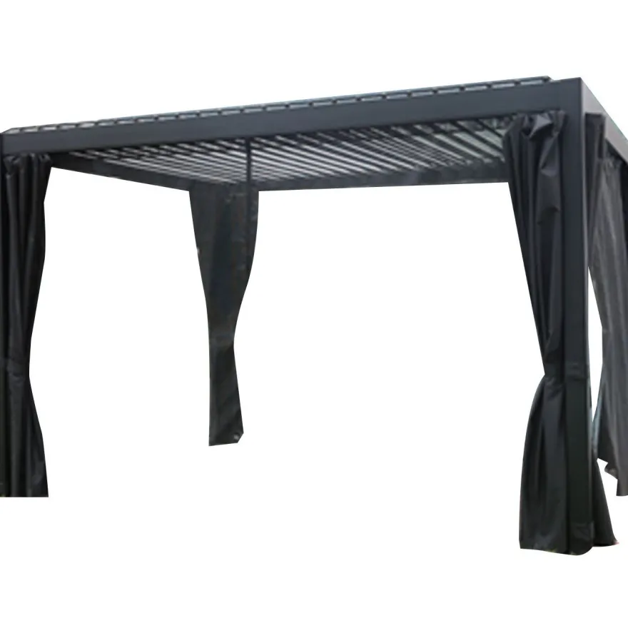 Pergola Home4You Mirador-111, 300x400cm, verhoilla, tummanharmaa