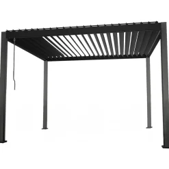 Pergola Home4You Mirador-111, 300x400cm, verhoilla, tummanharmaa