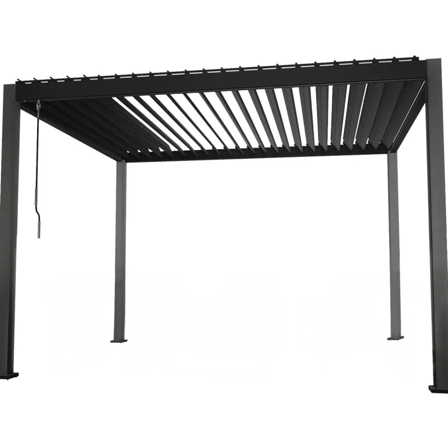 Pergola Home4You Mirador-111, 300x400cm, verhoilla, tummanharmaa