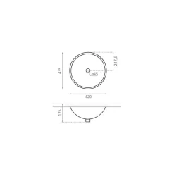 Pesuallas Bathco Cerdena B, Ø420mm, valkoinen