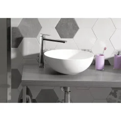 Pesuallas Interia Thin WN185, komposiittikivi, 390 X 390 X 145 mm, matta valkoinen