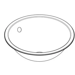 Pesuallas KWC Kuru, Ø380mm, rst, satiinipintainen