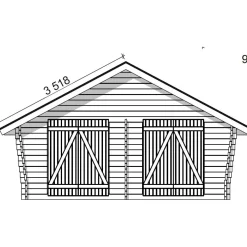 Pihavarasto/lato LP Garden U-XXL, 25m², vinoumpiseinäinen