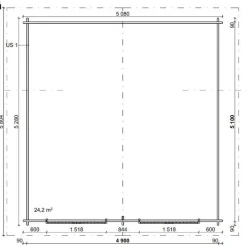 Pihavarasto/lato LP Garden U-XXL, 25m², vinoumpiseinäinen