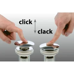 Pohjaventtiili Interia Carnico Marmor, 10-50mm, pop-up, ilman ylivuotosuojaa, keraaminen, musta