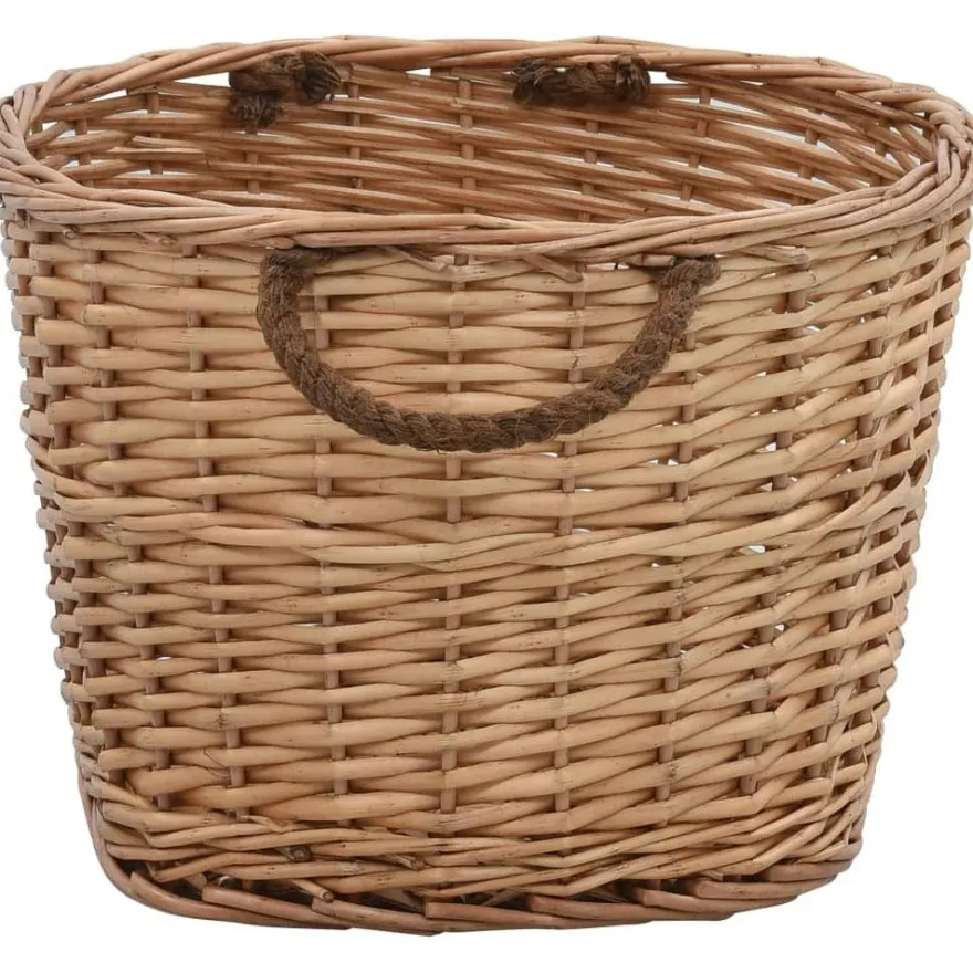 Polttopuukori kantokahvoilla 58x42x29cm, luonnollinen paju