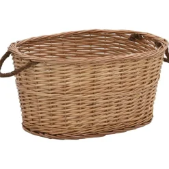 Polttopuukori kantokahvoilla 58x42x29cm, luonnollinen paju