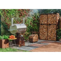 Polttopuuteline GrillSymbol Wall 2, 119x37x170 cm