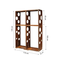 Polttopuuteline GrillSymbol Wall 2, 119x37x170 cm