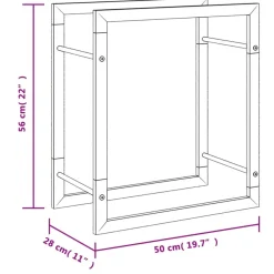 Polttopuuteline 50x28x56 cm ruostumaton teräs