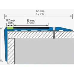 Porraslista Euroshrink jälkivalaiseva poistumistieopastus, alumiini 253a, 33mm x 2.5m, mattahopea