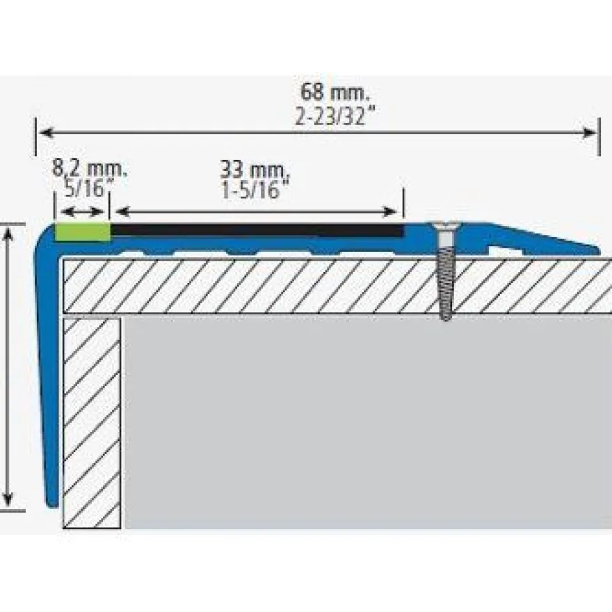 Porraslista Euroshrink jälkivalaiseva poistumistieopastus, alumiini 253a, 33mm x 2.5m, mattahopea