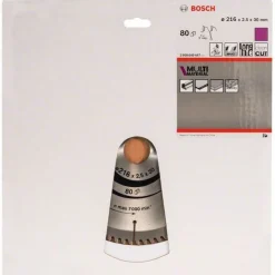 Pyörösahanterä Bosch Professional Multi Material 216x2.5/1.8x30mm, 80T