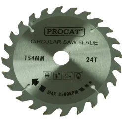 Pyörösahanterä Procat Ø154mm, 24T, keskiö Ø20mm, sovittimet 16/13mm