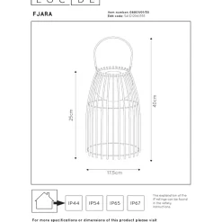 Pöytävalaisin Lucide Fjara, Ø17.5cm, IP44, 0.3W, eri värejä