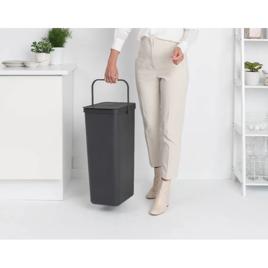 Roska-astia Brabantia Sort & Go, 40L, harmaa