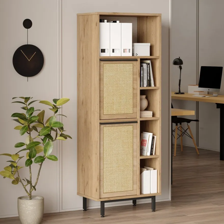 Rottinkikaappi Linento Furniture ON10B-SU, ruskea