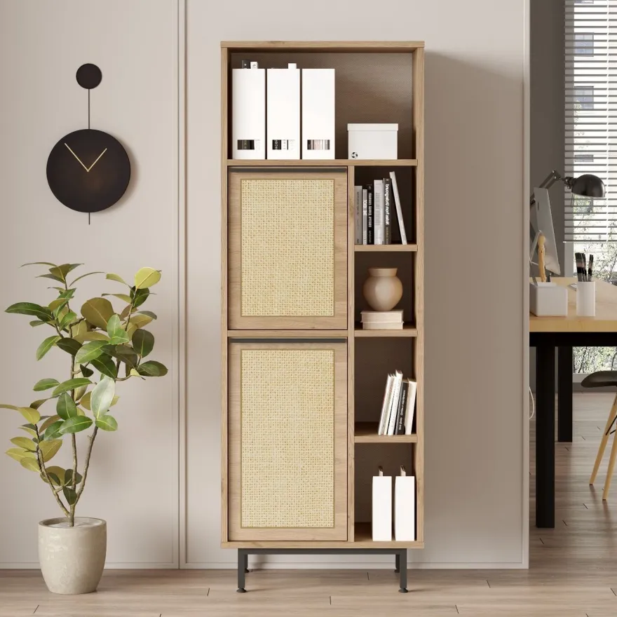 Rottinkikaappi Linento Furniture ON10B-SU, ruskea