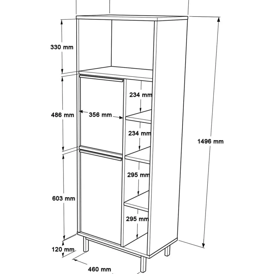 Rottinkikaappi Linento Furniture ON10B-SU, ruskea