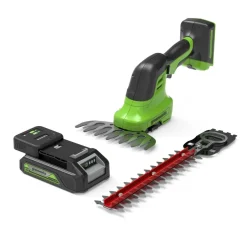 Ruohosakset/pensasleikkuri Greenworks G24SHT, 24V, 2Ah akulla