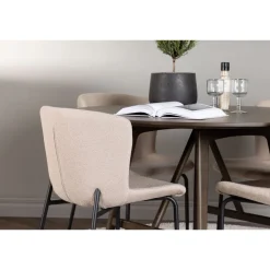 Ruokailuryhmä Venture Home, ⌀100cm ruskea Kaseidon-pöytä + 4 Modesto-tuolia