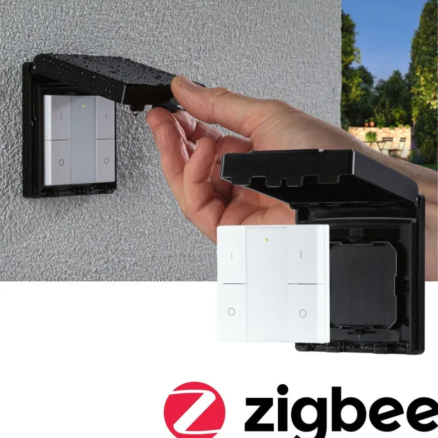 Seinäkytkin ja himmennin ulkokäyttöön Paulmann, Smart Home Zigbee 3.0, musta