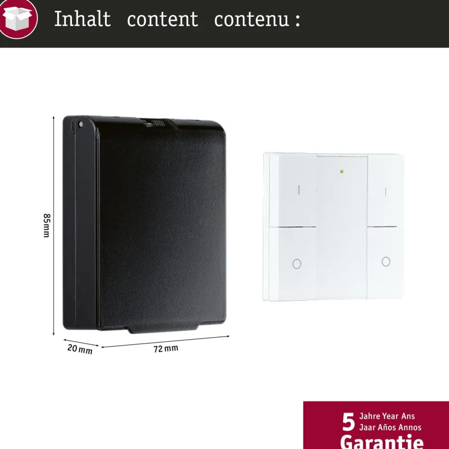 Seinäkytkin ja himmennin ulkokäyttöön Paulmann, Smart Home Zigbee 3.0, musta