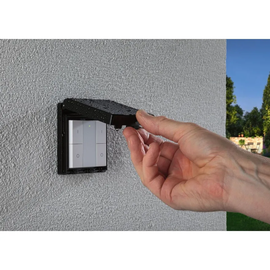Seinäkytkin ja himmennin ulkokäyttöön Paulmann, Smart Home Zigbee 3.0, musta