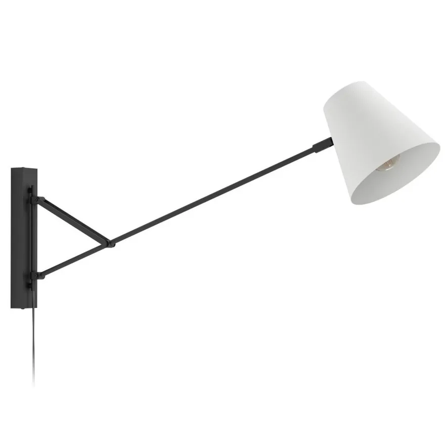 Seinävalaisin Eglo Forcadet, E27, 40W, IP20, musta/harmaa