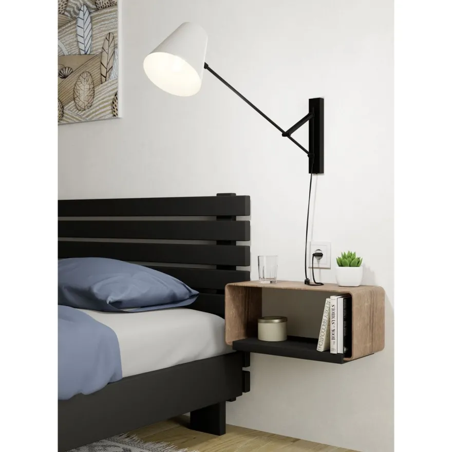 Seinävalaisin Eglo Forcadet, E27, 40W, IP20, musta/harmaa