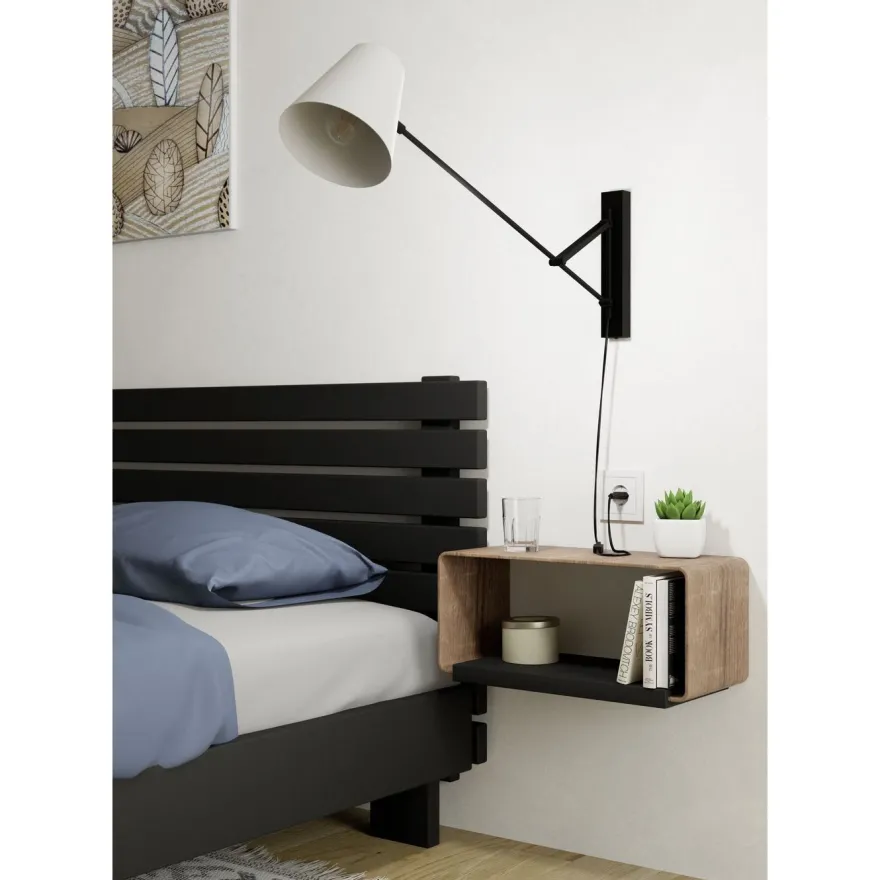 Seinävalaisin Eglo Forcadet, E27, 40W, IP20, musta/harmaa