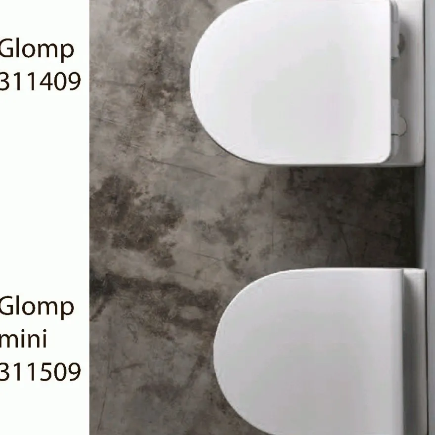 Seinä-WC-istuin Lavabo Glomp Mini pehmeästi sulkeutuvalla istuinkannella, huuhtelukaulukseton, matta, eri värejä