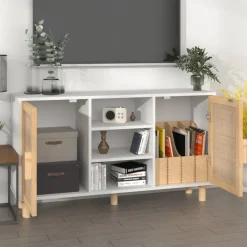Senkki 105x30x60cm, mänty ja rottinki, eri värejä