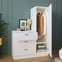 Säilytyskaluste Linento Furniture CC6, valkoinen, 100cm