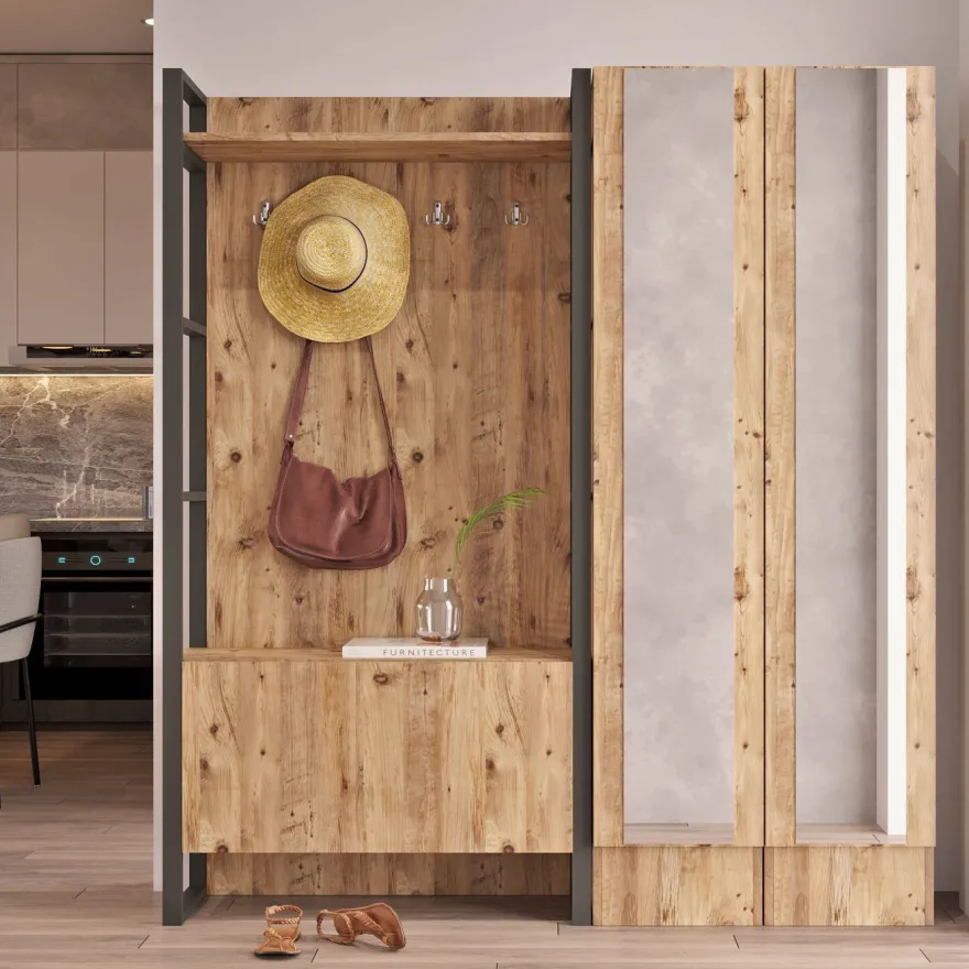Säilytyskokonaisuus Linento Furniture ML17, ruskea