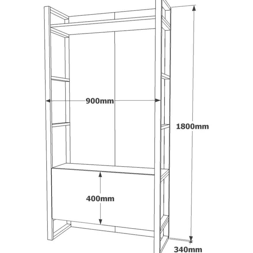 Säilytyskokonaisuus Linento Furniture ML17, ruskea