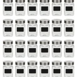 Säilytyspurkit tarroilla 24 kpl 300 ml
