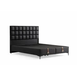 Säilytyssänky + sängynpääty Linento Furniture Carine, ilman patjaa, musta