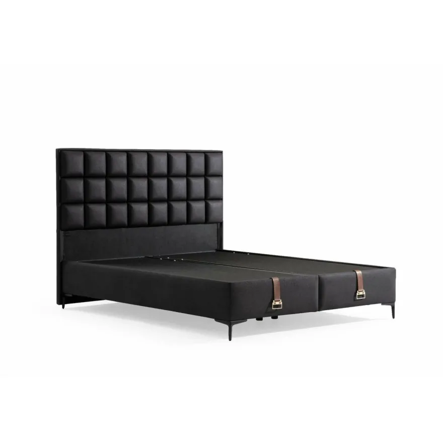 Säilytyssänky + sängynpääty Linento Furniture Carine, ilman patjaa, musta
