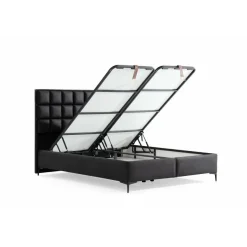 Säilytyssänky + sängynpääty Linento Furniture Carine, ilman patjaa, musta