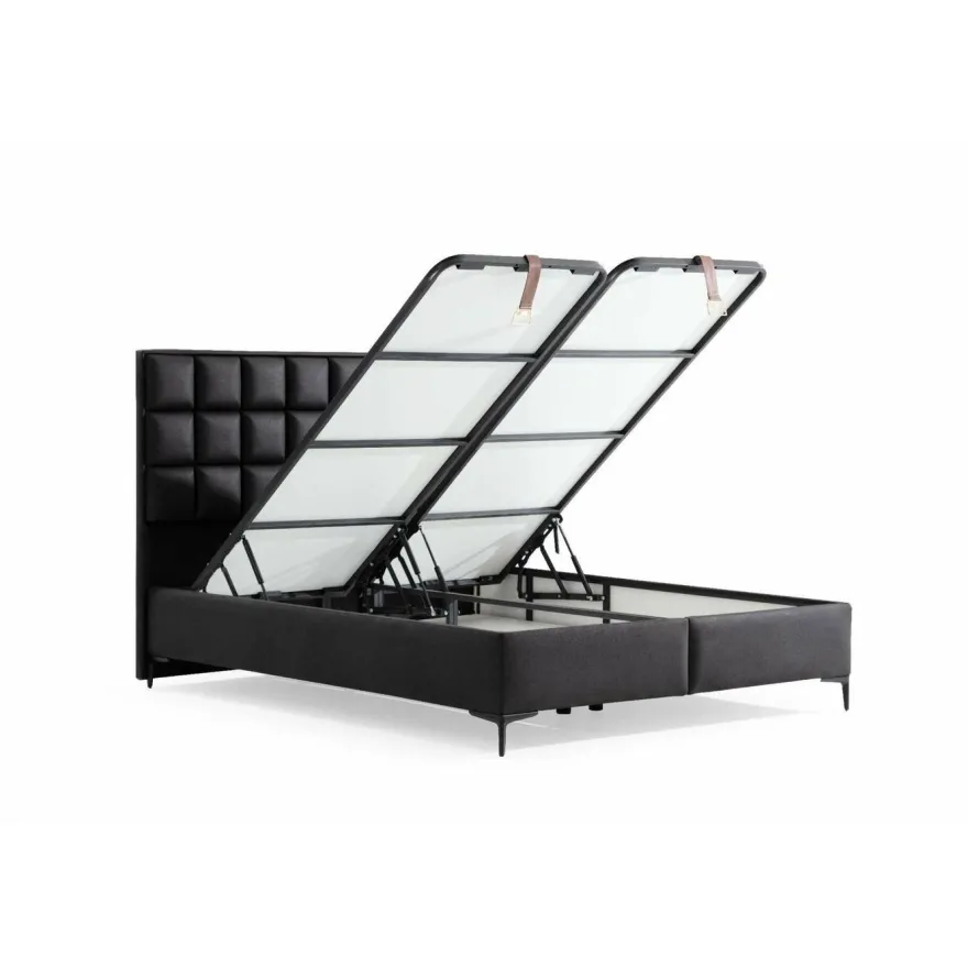 Säilytyssänky + sängynpääty Linento Furniture Carine, ilman patjaa, musta